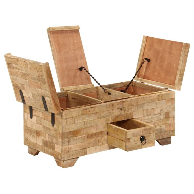 vidaXL Coffee Table Solid Mango Wood 31.5"x15.7"x13 image number 3