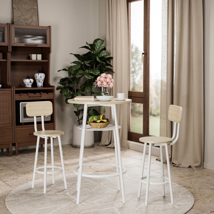 Shroce 3‑Piece Industrial Bar Table Set