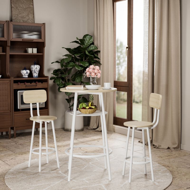 Shroce 3‑Piece Industrial Bar Table Set image number 1