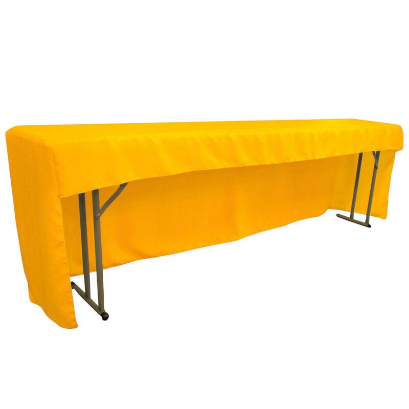 96x18 Inch Open Back Tablecloth Polyester Poplin Fitted Display Table Cover image number 0