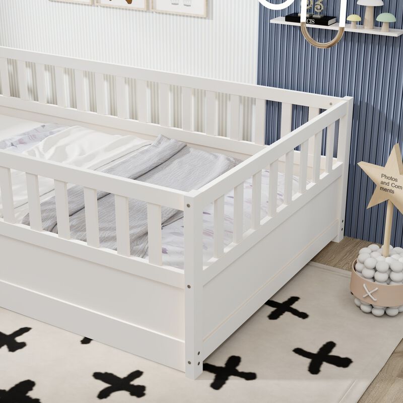 Zithun Wood Floor Toddler Bed Frame image number 5