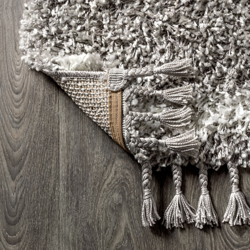 Beautiful Mercer Shag Plush Tassel Moroccan Tribal Geometric Trellis Area Rug