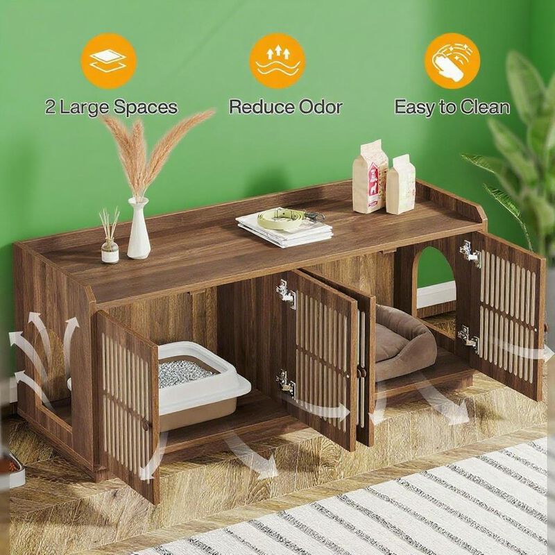 Large Cat Litter Box for Easy Cleaning and Odor Control image number 3