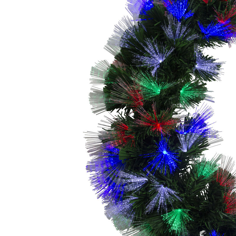 24" Multi-Function Coloring Changing Fiber Optic Artificial Pine Christmas Wreath image number 4