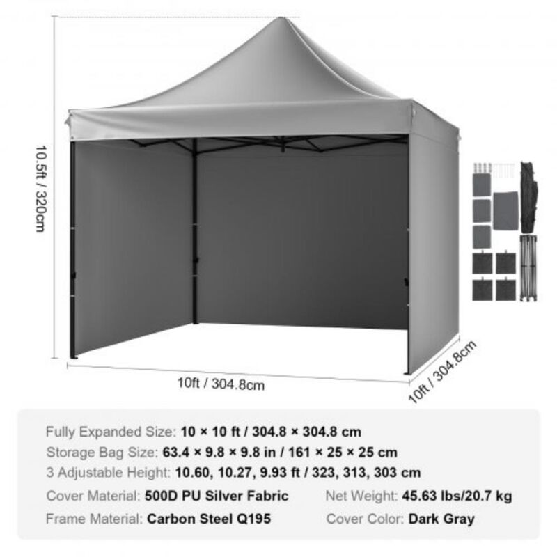 Waterproof Pop Up Tent with Removable Walls and Wheels for Outdoor Gatherings