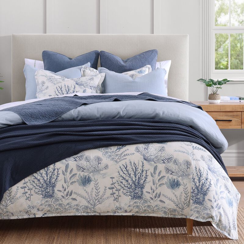 Oceania Blue Queen Duvet Cover Set image number 2