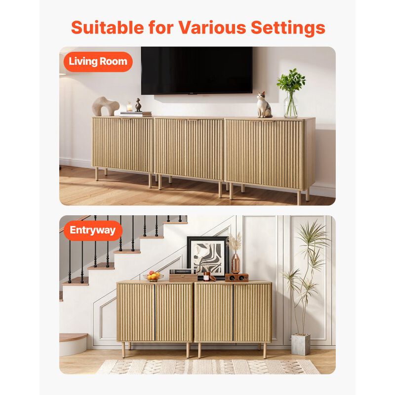 Coffee Bar Station Cabinet with 2-Tier Storage and Double Barn Doors image number 3