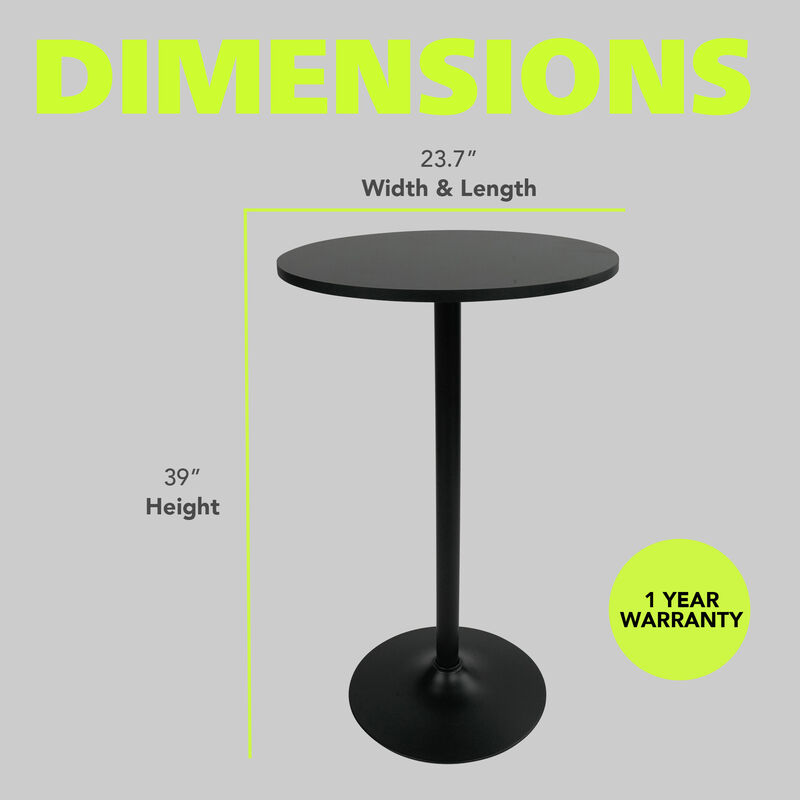 Parkson 39 in. H Black Round Bar Table (Set of 2) image number 4