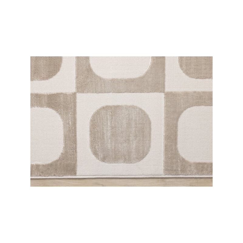 Novelle Home Logan Beige Cream Soft Mid-Century Modern Rug, 5'3 X 7'7 image number 2