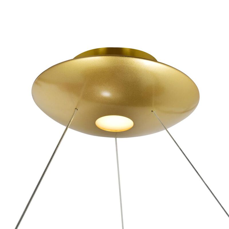 Deux Lunes LED Chandelier With Sun Gold & Black Finish