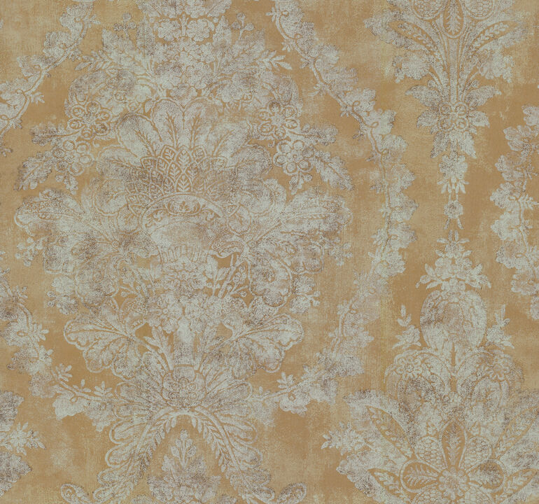 Charleston Damask Yellow Wallpaper