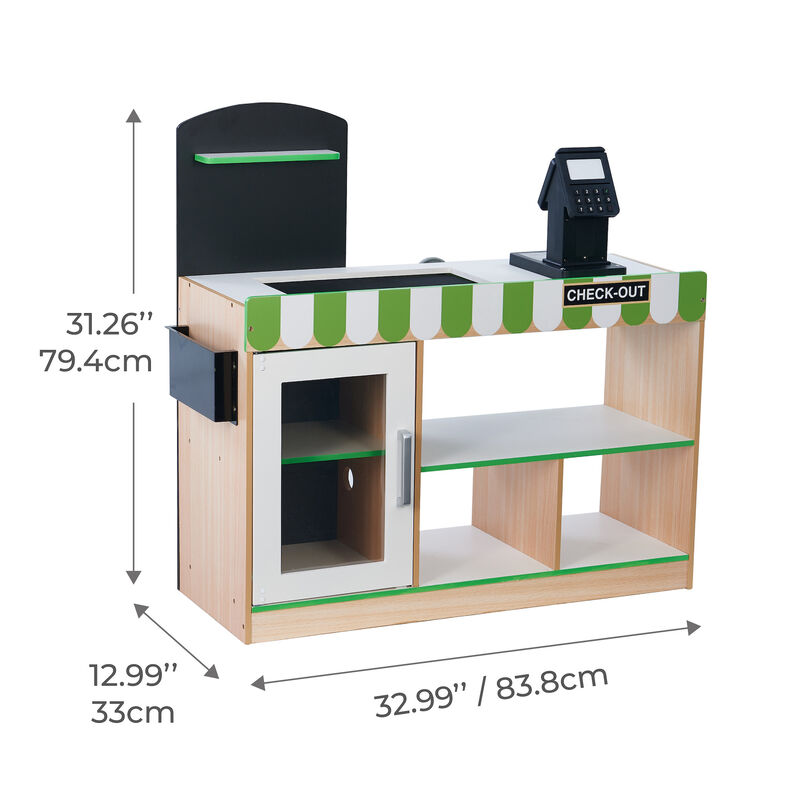 Cashier Austin Checkout Counter Stand, Green/White/Natural image number 7