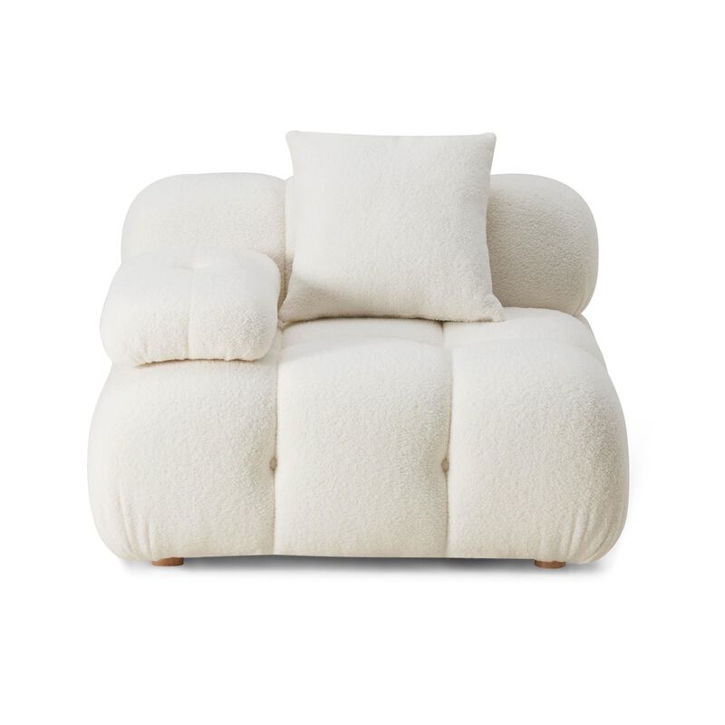Casafoyer Calliope Cream Vegan Shearling Modular Corner Chair image number 2