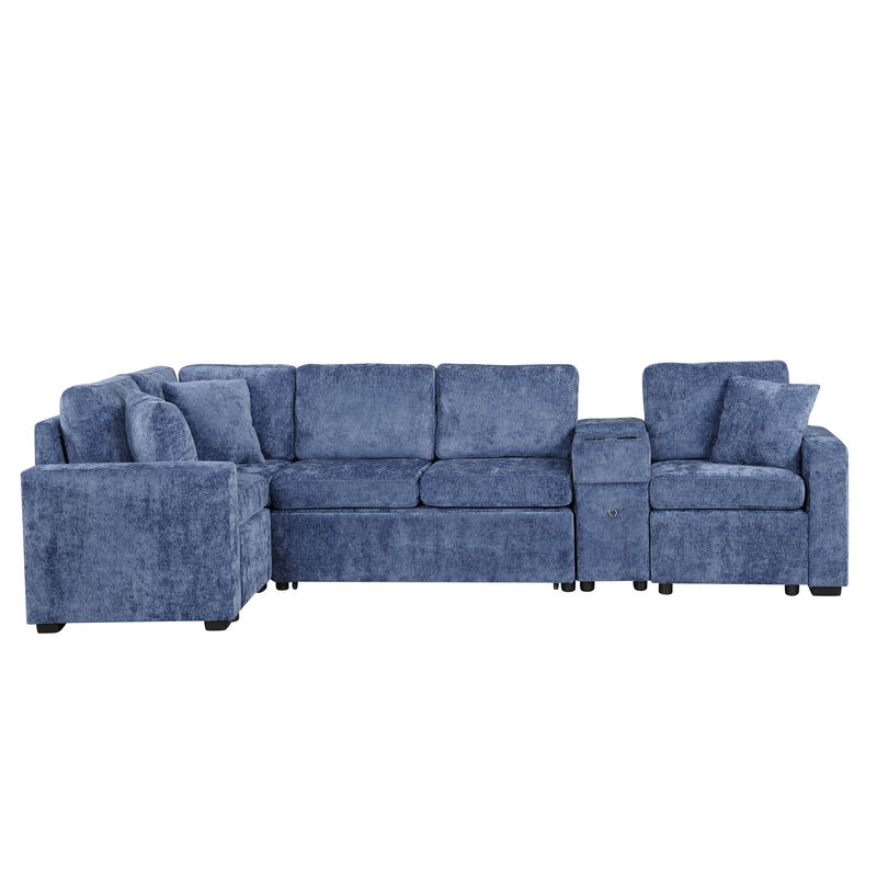 L-shaped Convertible Sectional Sofa Sleeper.