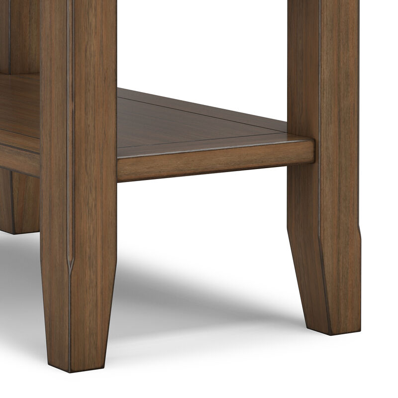 Acadian 14 inch Wide Solid Wood Transitional Narrow Side Table in Rustic Natural Aged Brown image number 6