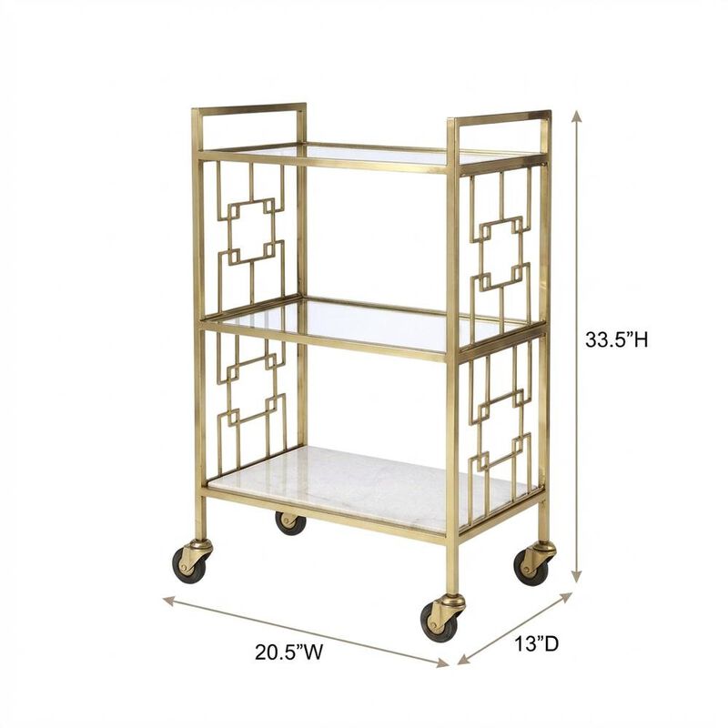 Starlight Canyon Home Modern Bar Cart with Distressed Finish, Contemporary Serving Cart for Home Bar image number 3