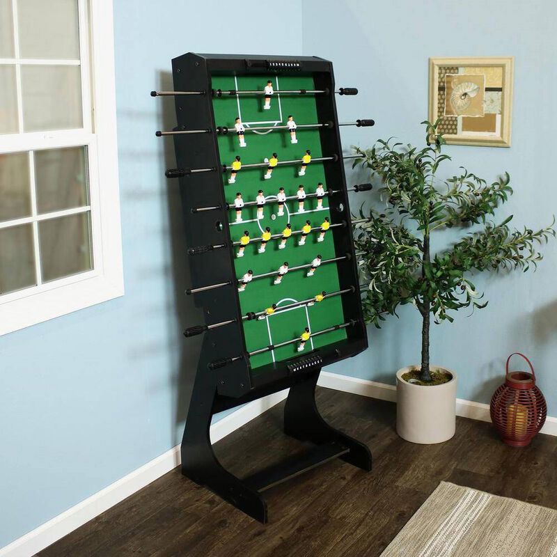 Folding 48" Foosball Game Table with Score Markers, 2 Balls, and Space-Saving Frame