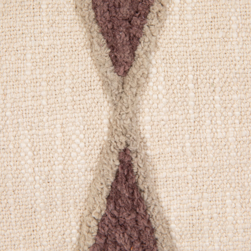 Embroidered Cotton Lumbar Pillow with Fringe, Earthen Multicolors image number 6