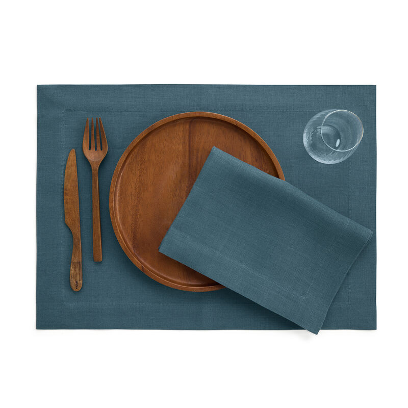 Solino Home 100% Pure Linen Dinner Napkins 20 x 20 Inch Set of 4 - Fete