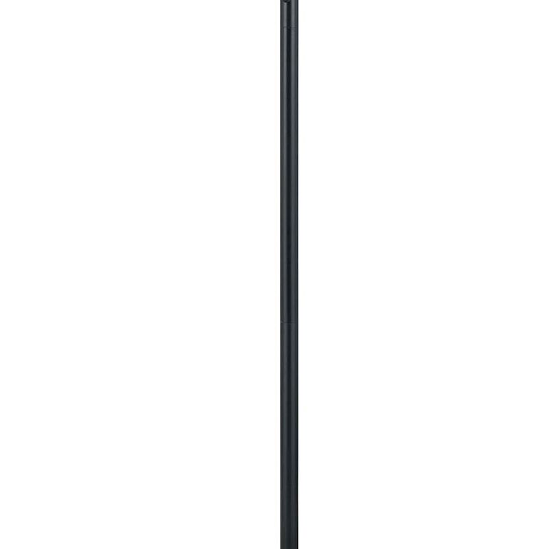 80 Watt Metal Floor Lamp with Dual Gooseneck and Uno Style Shades, Black - Benzara