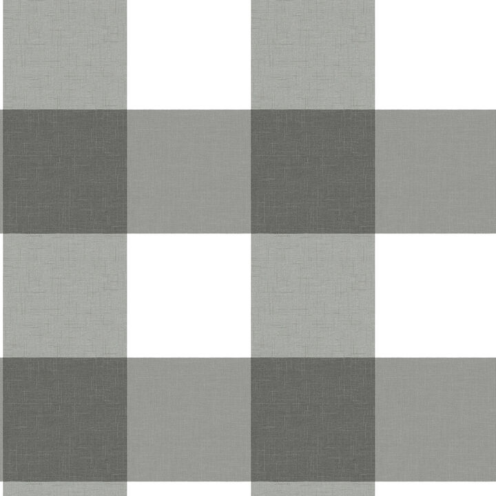 Amos Charcoal Gingham Wallpaper