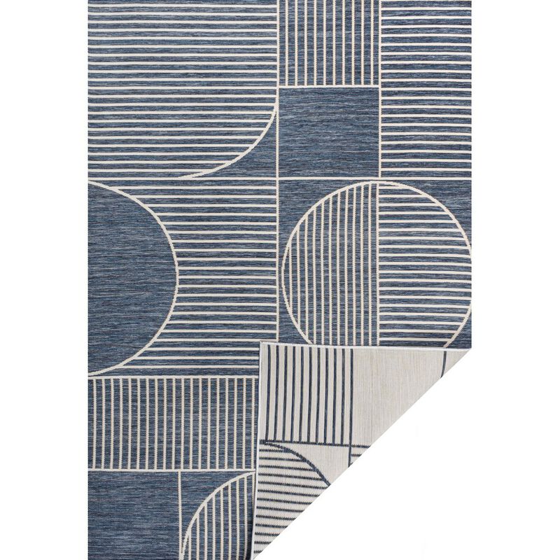 Modern Geometric Lines Reversible Machine-Washable Indoor/Outdoor Area Rug