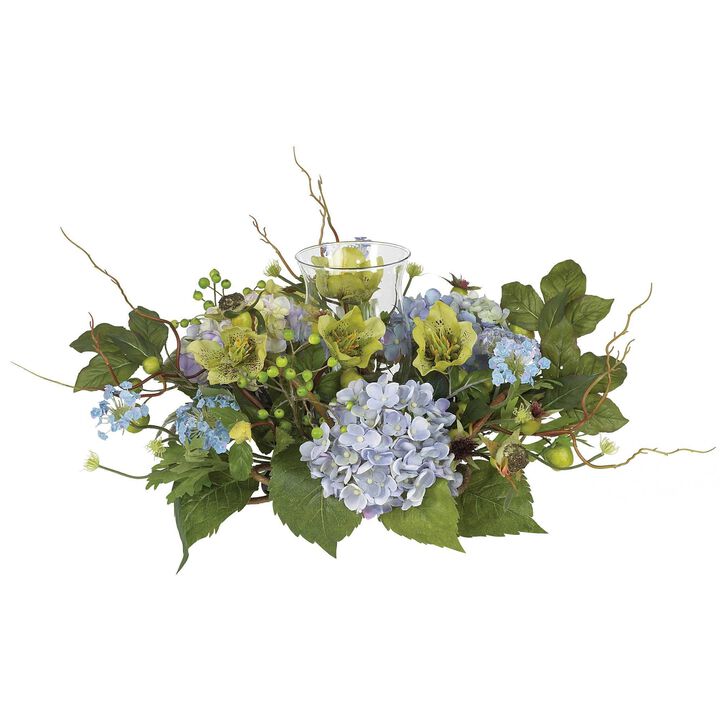 Nearly Natural 9-in Hydrangea Candelabrum