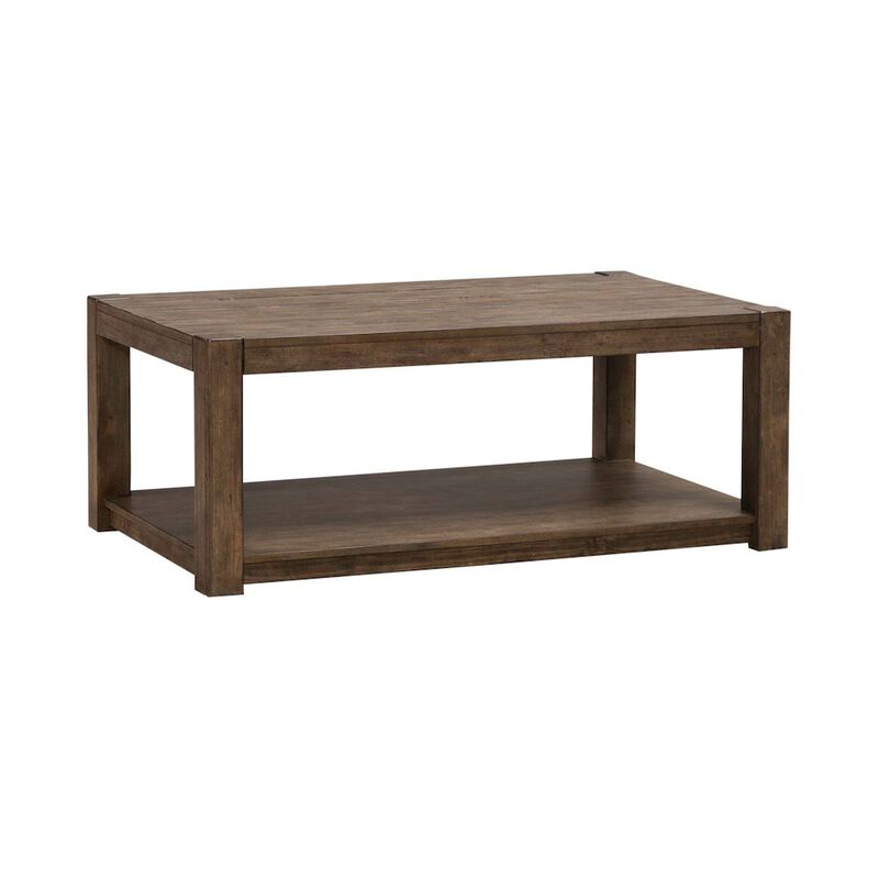 Liberty Furniture Broadmore Living Room Rectangular Cocktail Table - Cobblestone Brown image number 0