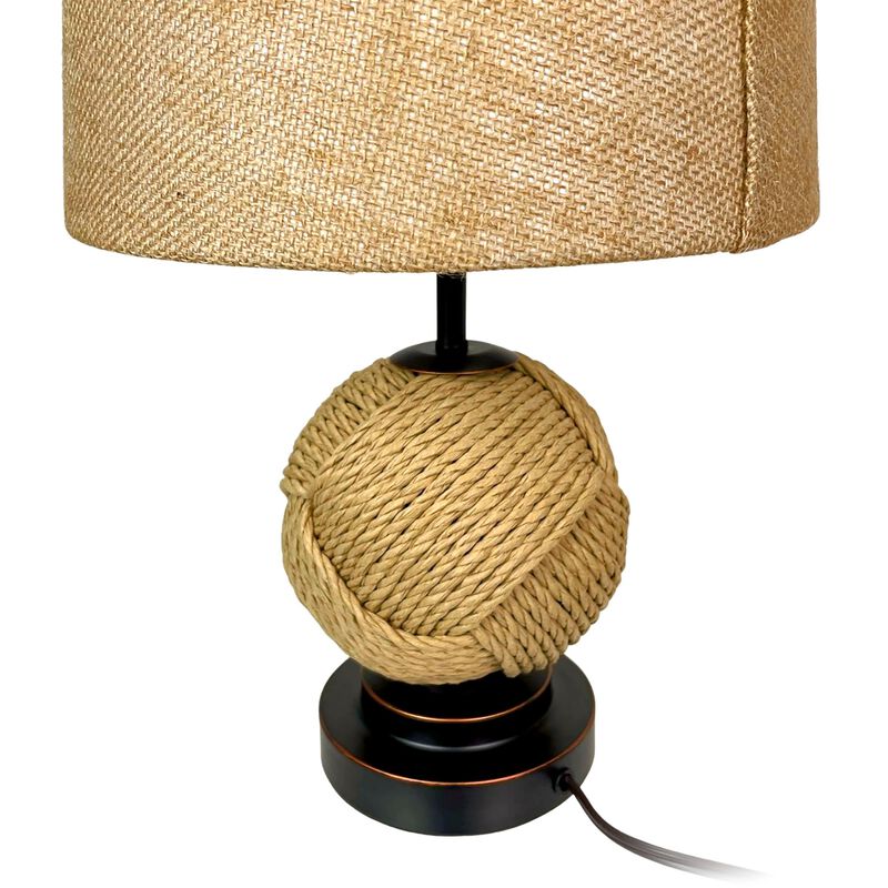 Set Of 2 Nautical Rope Table Lamps 225 Coastal Beach Decor Accent Lighting image number 3