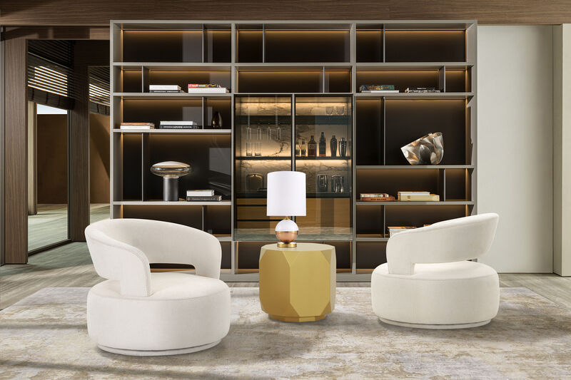 Pasargad Home Selva Side Table, Gold