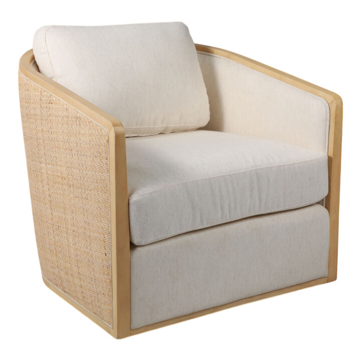 Rounded Cane Back Swivel Chair