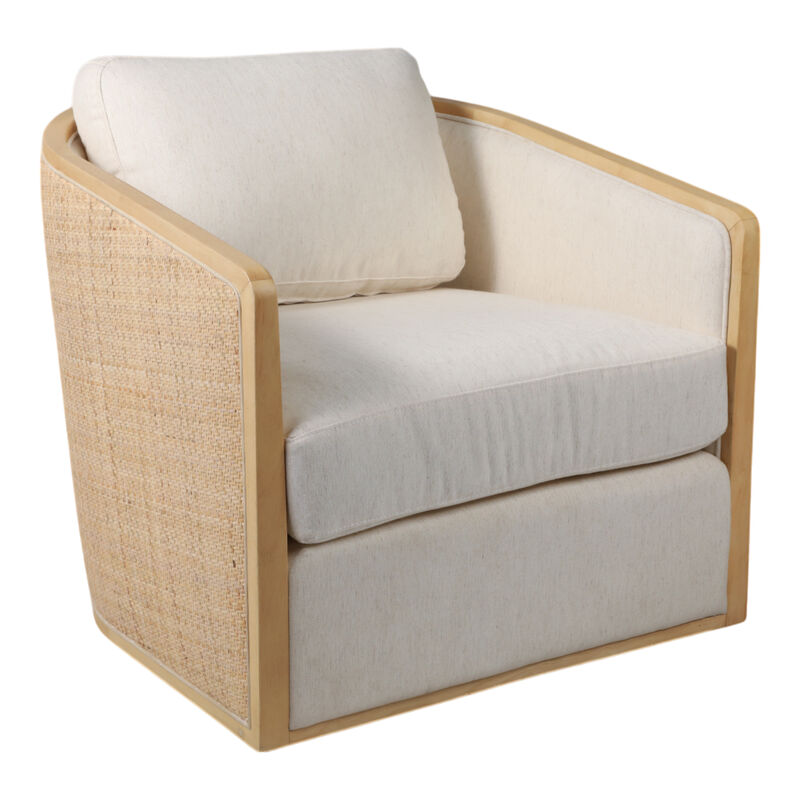 Rounded Cane Back Swivel Chair image number 1