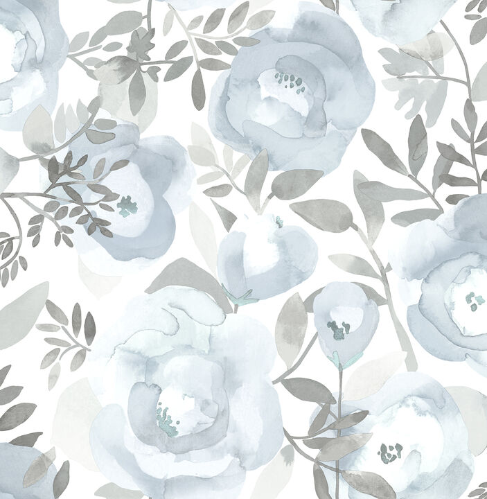Orla Blue Floral Wallpaper