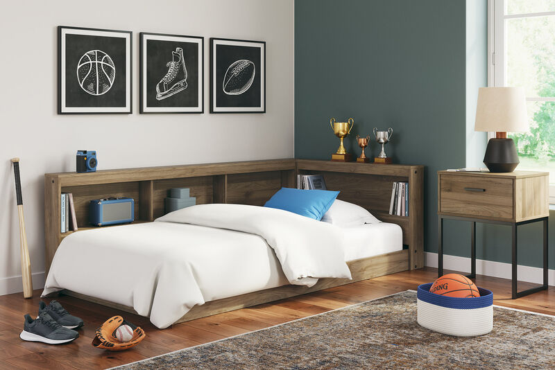 Deanlow Twin Bookcase Storage Bed image number 1