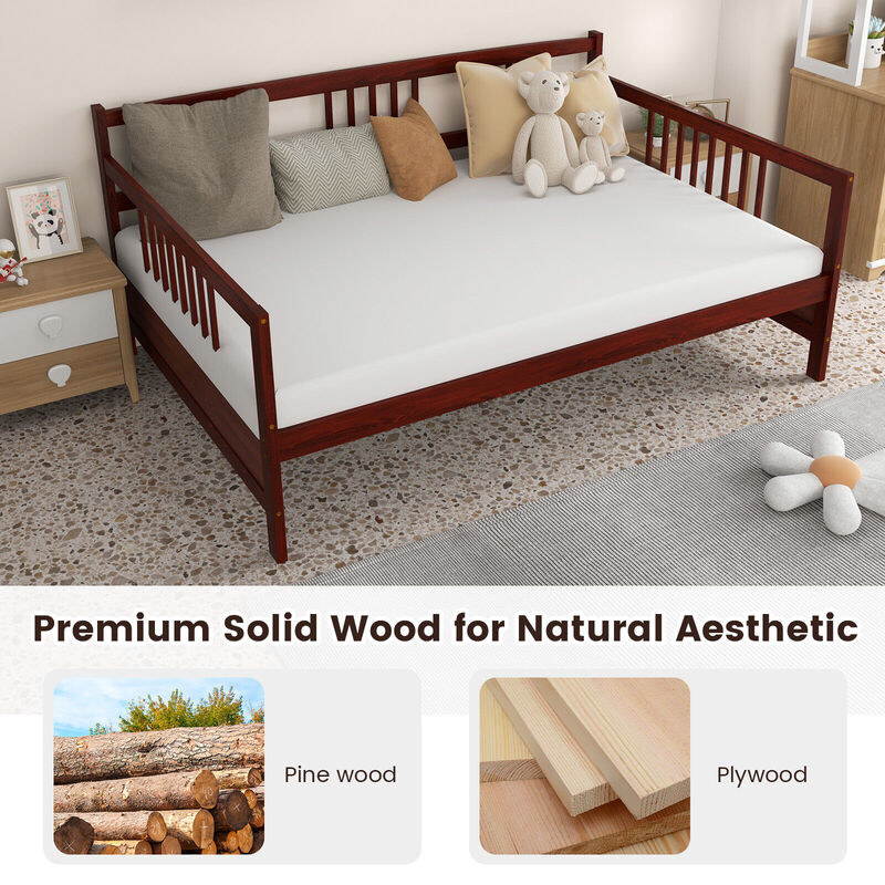 Wooden Daybed Frame with Guardrails and Under-Bed Storage image number 4