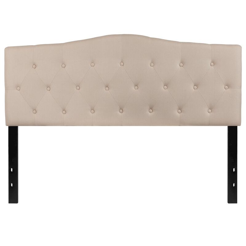 Flash Furniture Tufted Upholstered Queen Size Headboard in Beige Fabric image number 0