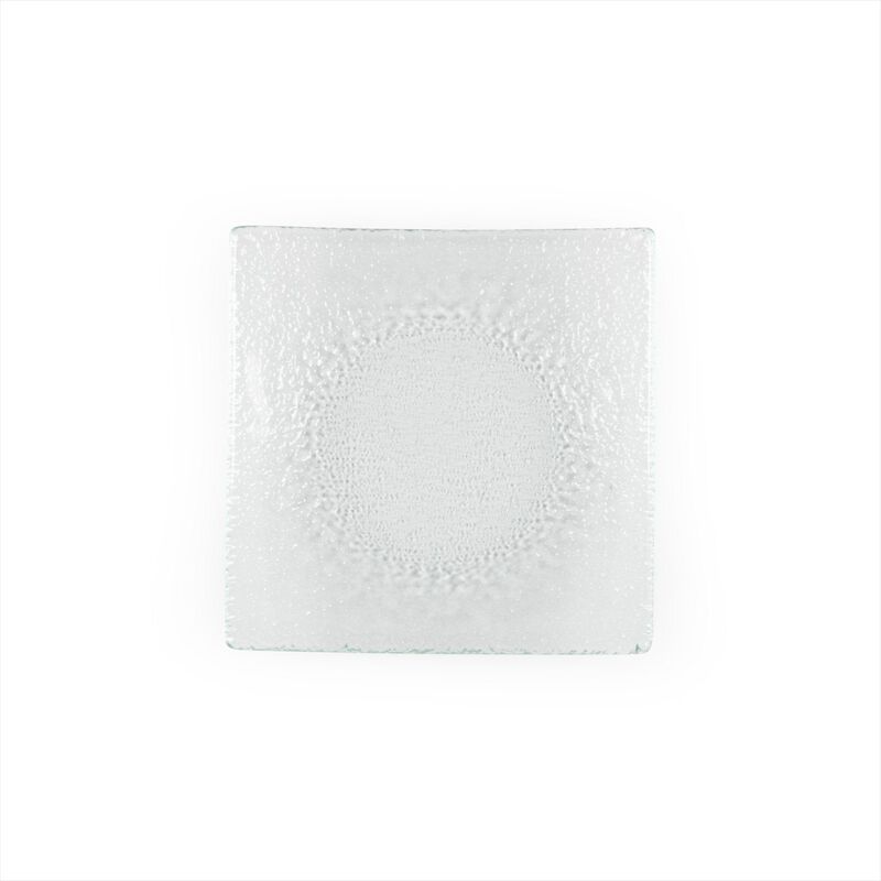 Turgla Fusion Glass 5.75" x 5.75" Square Clear Glass Plate (Set of 4) image number 1