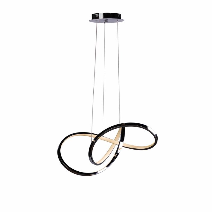 Knotted Chandelier Black Metal Integrated LED Dimmable
