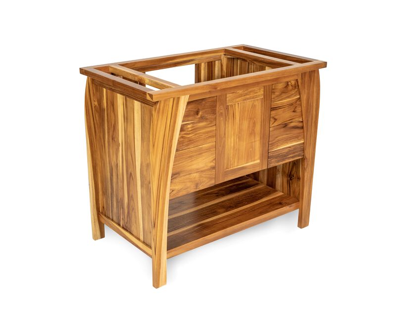 EcoDecors&reg; Tranquility&reg; 36" Teak Wood Free Standing Bathroom Vanity in EarthyTeak Finish image number 2