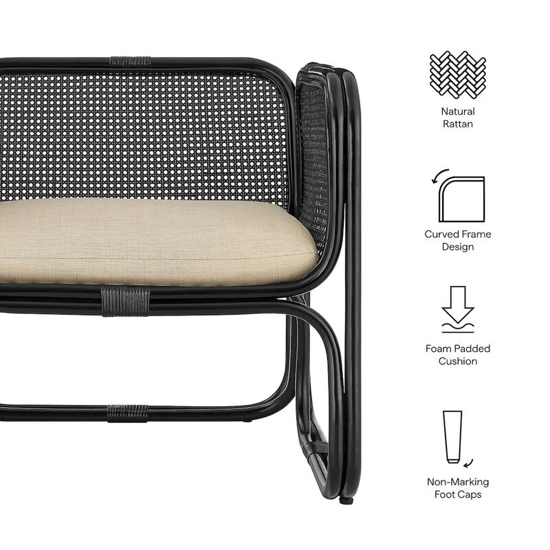 Ellis Natural Rattan Accent Armchair image number 2