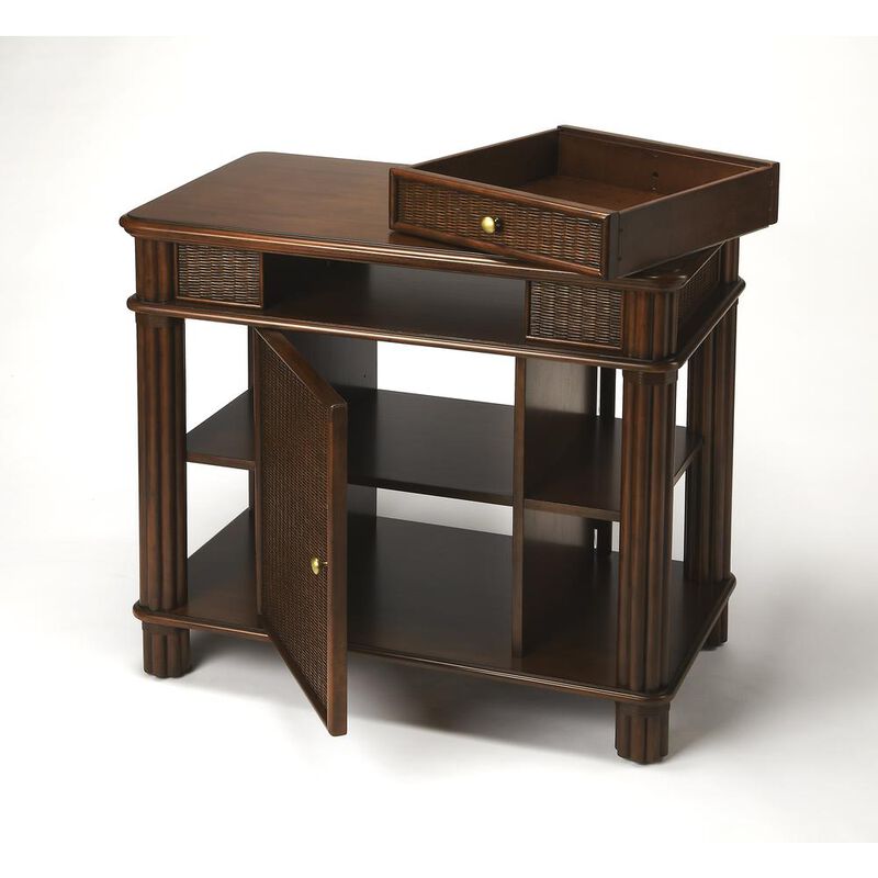 Butler Specialty Falmouth Rattan Kitchen Island, Dark Brown image number 2