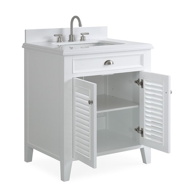 30 Inch Contemporary Style White Kalani Bathroom Vanity (Variant) image number 3