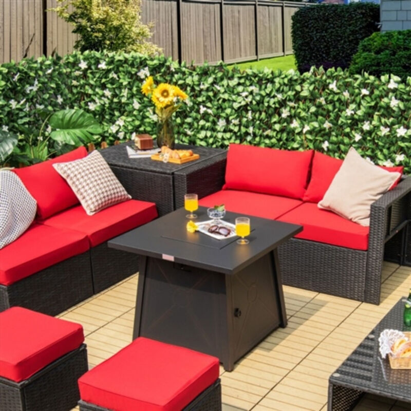 50,000 BTU Steel Square Portable LP Gas Propane Fire Pit Table