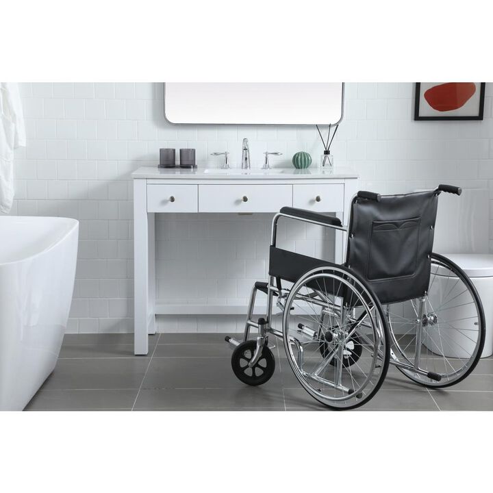 Elegant Kitchen and Bath 42 Inch ADA Compliant Bathroom Vanity In White