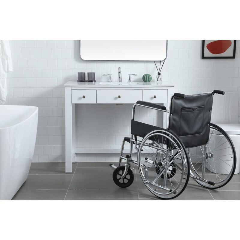 Elegant Kitchen and Bath 42 Inch ADA Compliant Bathroom Vanity In White