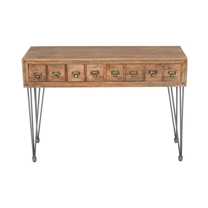 Jofran American Vintage Solid Wood Sofa Table with Apothecary Drawers