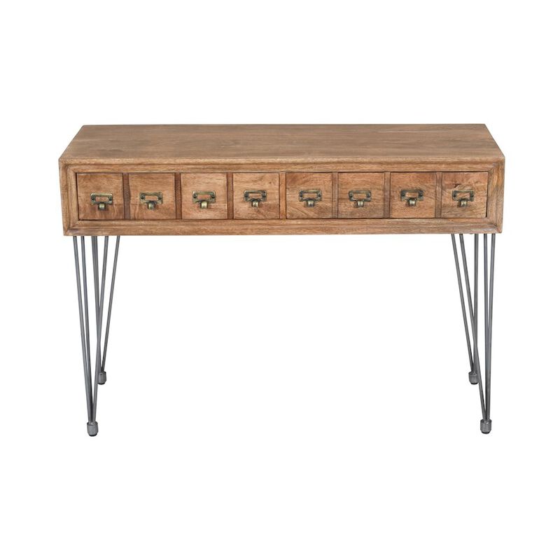 Jofran American Vintage Solid Wood Sofa Table with Apothecary Drawers
