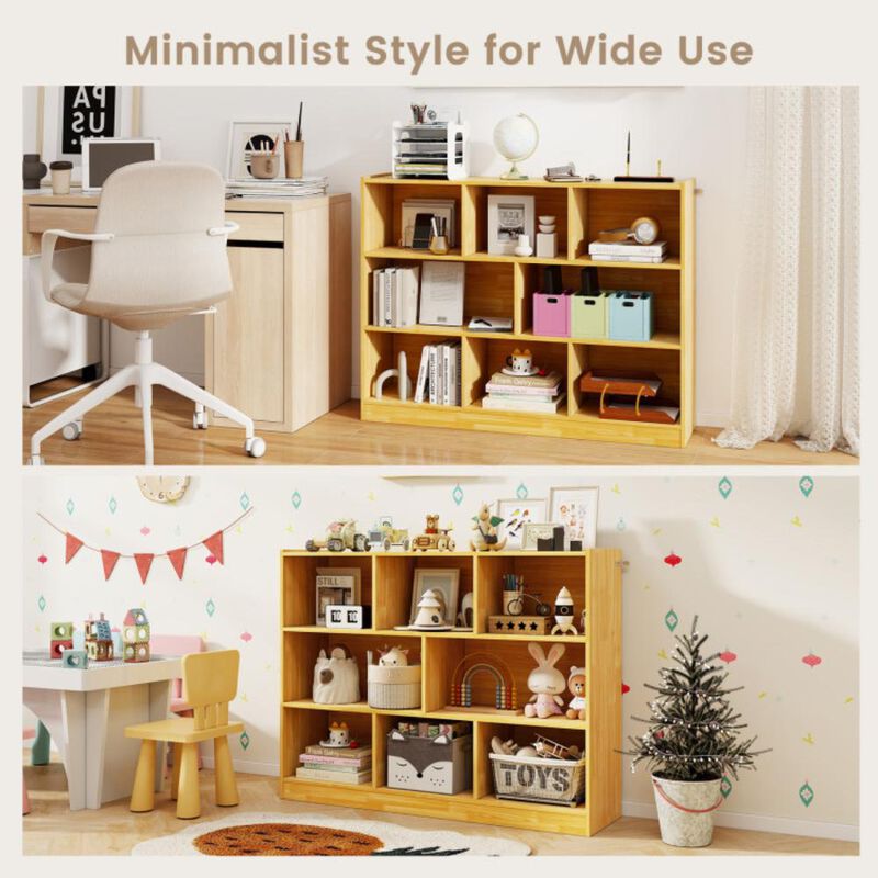 Hivvago 3-Tier Open Bookcase 8-Cube Floor Standing Storage Shelves