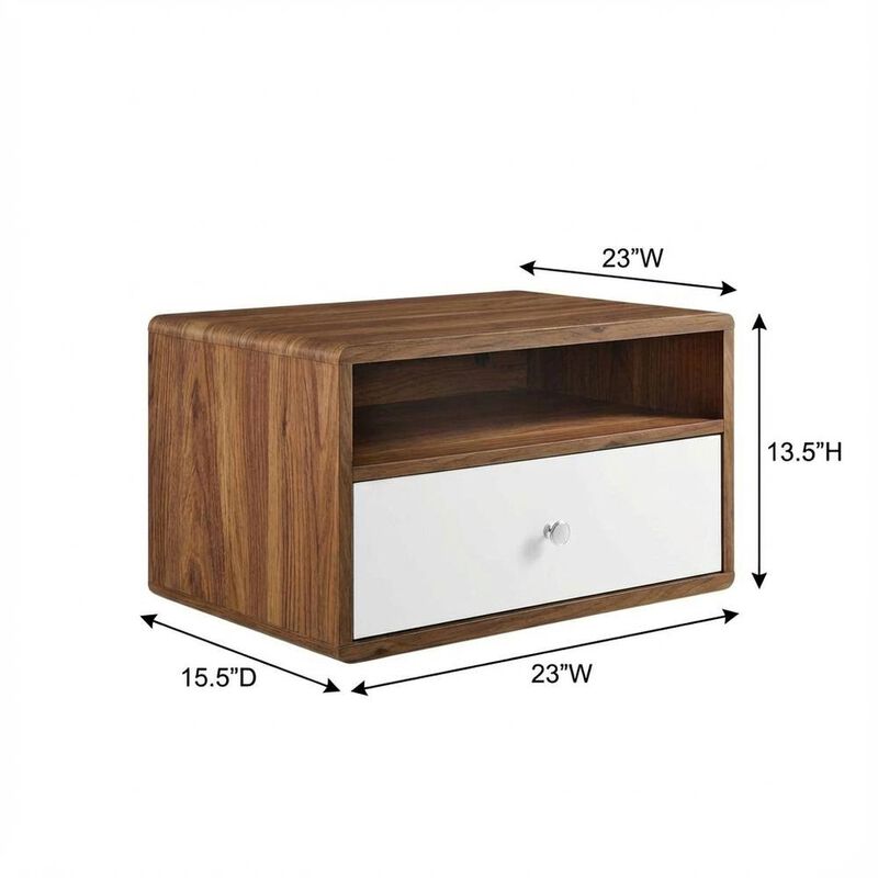 Wooden Wall Mount Nightstand with Sleek Design and Compact Size image number 1