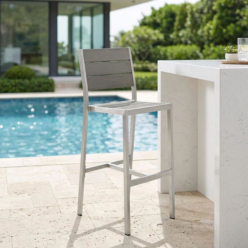 Aluminum Outdoor Bar Stool With Backrest And Lightweight Design image number 5